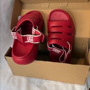 UGG Sport Yeah Red Sandals Size 9